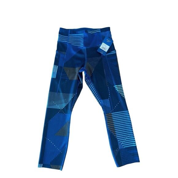 Brooks 221522 Method Women’s Small Leggings 3/4 Crop Tight NWT Blue Motion Print - Picture 3 of 14